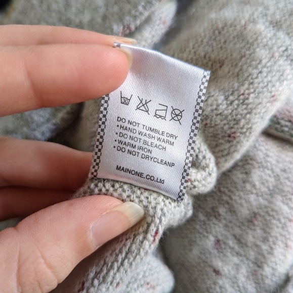 NONNATIVE Men's Gray Green Red 100% Cotton Knit Japanese Crewneck Sweater - Picture 13 of 14